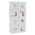 Dulap modular pentru copii KIRBY, model alb/maro
