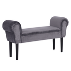 Banca BURDA, catifea Velvet, gri/negru