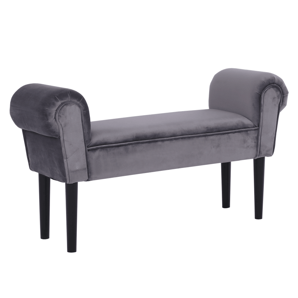 Banca BURDA, catifea Velvet, gri/negru