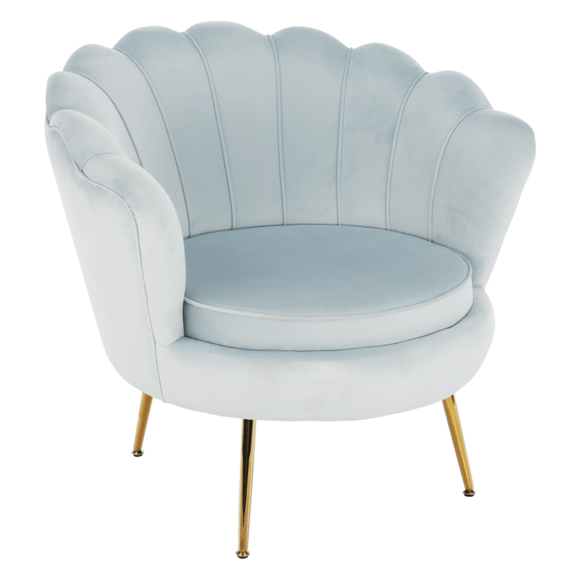 Fotoliu in stil Art-deco NOBLIN, catifea Velvet gri-albastru/crom auriu
