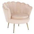 Fotoliu in stil Art-deco NOBLIN, catifea Velvet bej/crom auriu