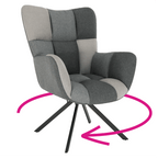 Fotoliu de design rotativ KOMODO, patchwork/negru