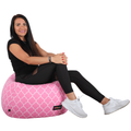 Fotoliu tip sac GOMBY, roz/alb cu model