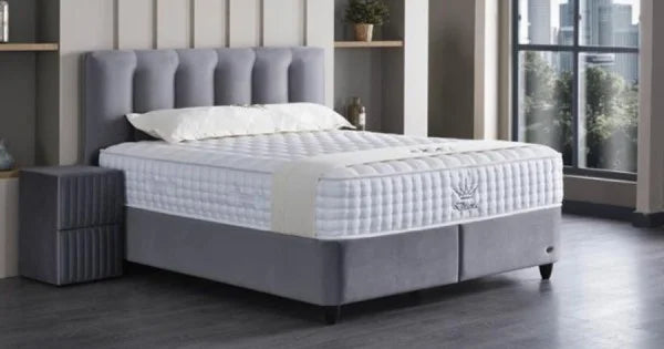 Set Pat, Tapitat, cu Saltea Bonita 160 x 200