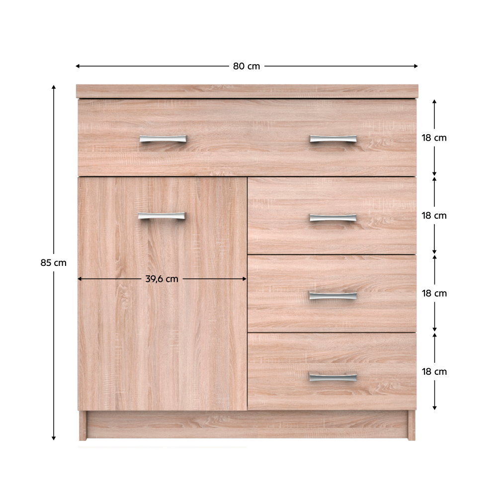 Comoda 1D4S TOPTY TIP 20, stejar Sonoma
