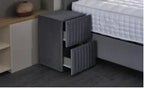 Set pat tapitat cu somiera cu saltea inclusa, gri inchis, 160x200 cm, Bonita