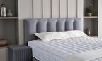 Set pat tapitat cu somiera cu saltea inclusa, gri inchis, 160x200 cm, Bonita