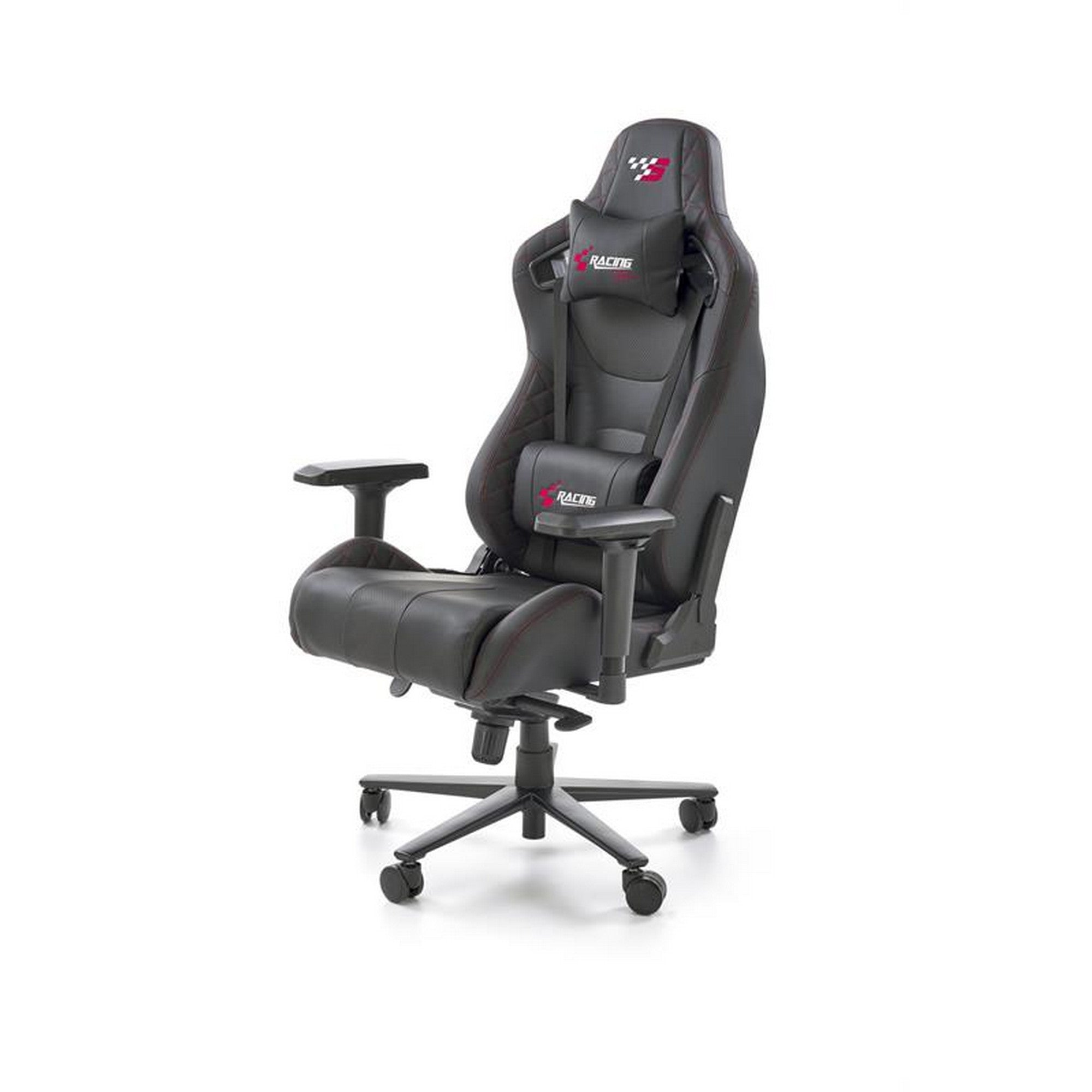 Scaun gaming CHAVEZ, negru, piele ecologica, 74/77x70x129/135 cm