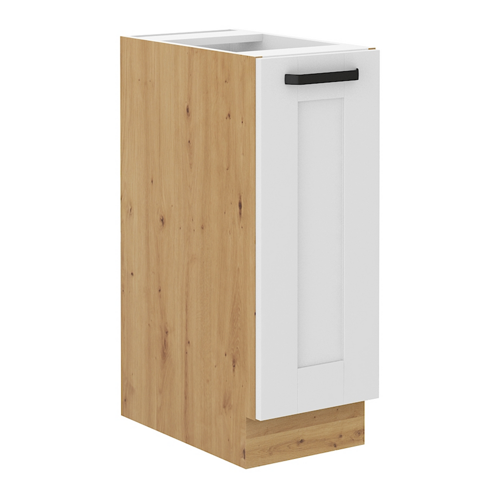 Dulap inferior cu cos glisant LULA D30 CARGO, alb/stejar artizan