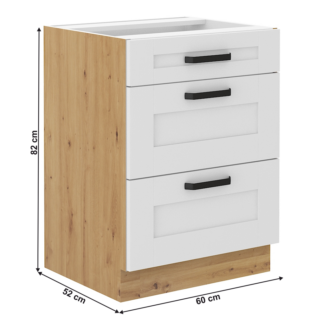 Dulap bucatarie modular LULA 60 D 3S BB, vedere 2