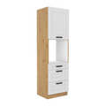 Dulap inalt pentru cuptor incorporabil LULA 60 DPS-210 3S 1F, alb/stejar artizan