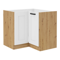 Dulap inferior de colt LULA 89x89 ND 1F BB, alb/stejar artizan