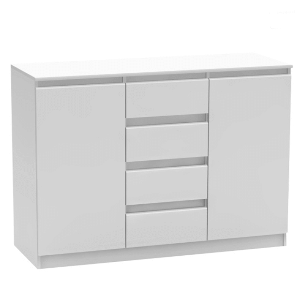 Comoda cu 2 usi si 4 sertare HANY NEW 010, alba