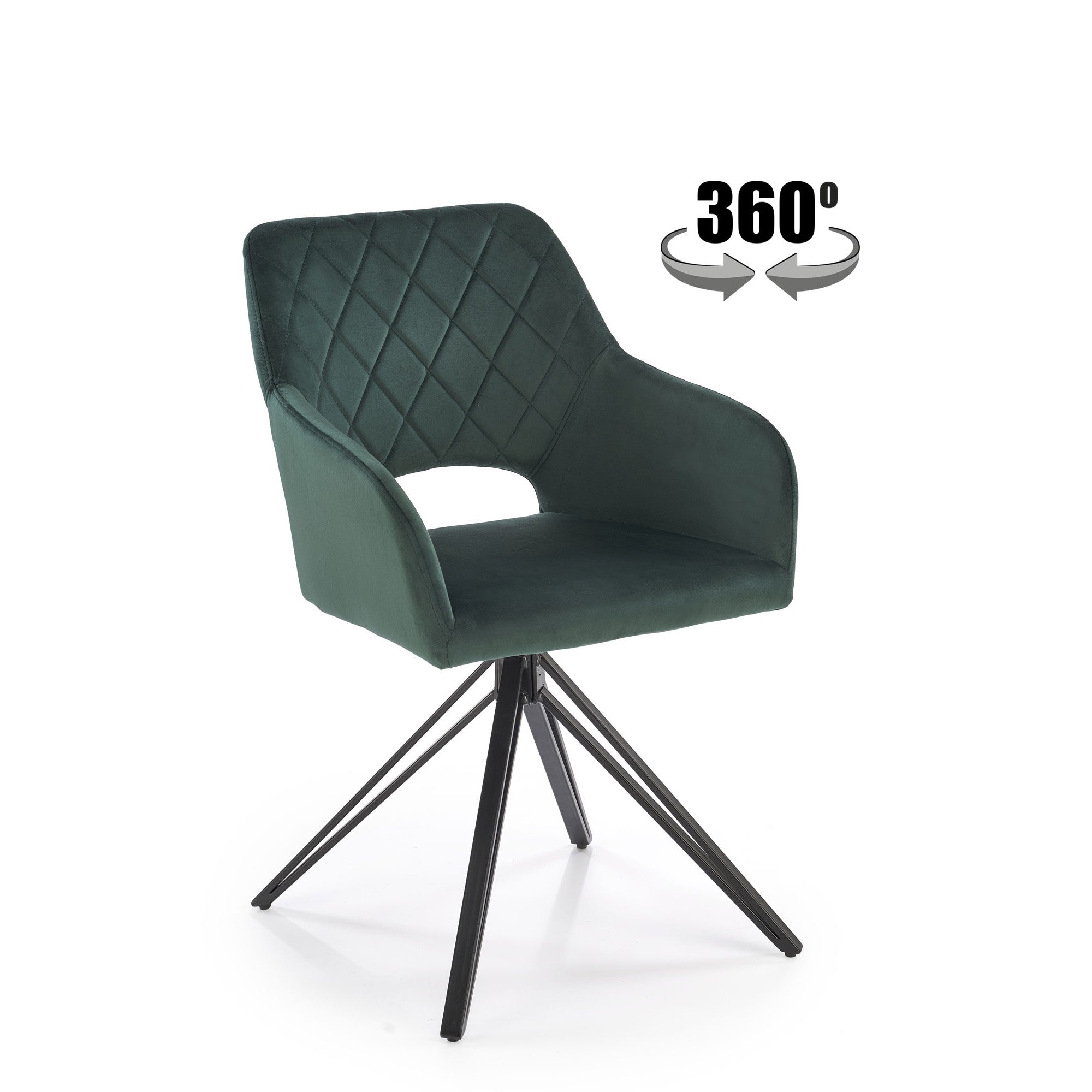 Scaun rotativ K535, verde inchis/negru