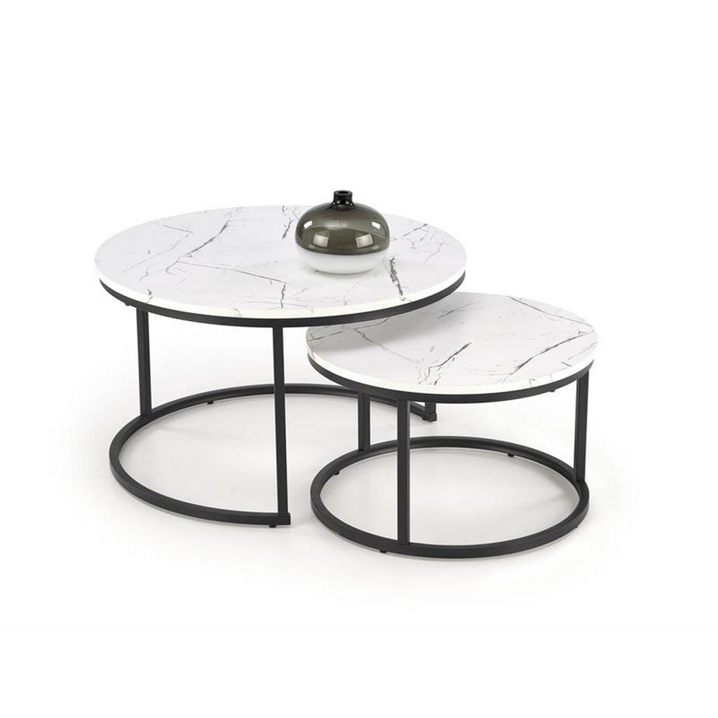 Masuta JAVA, alb efect marmura / negru