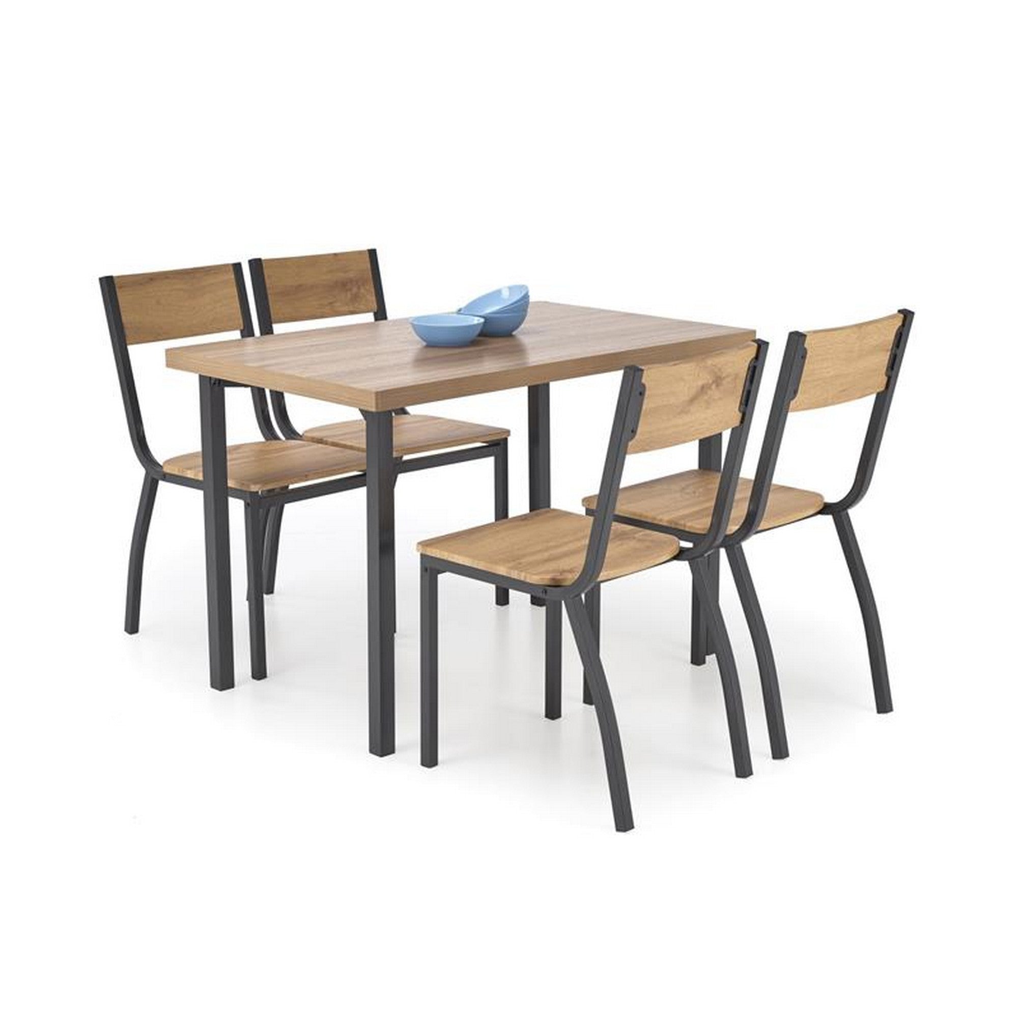 Set masa si scaune MILTON, stejar / negru