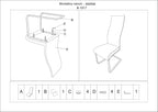 Scaun dining AMINA, material textil gri inchis/crom