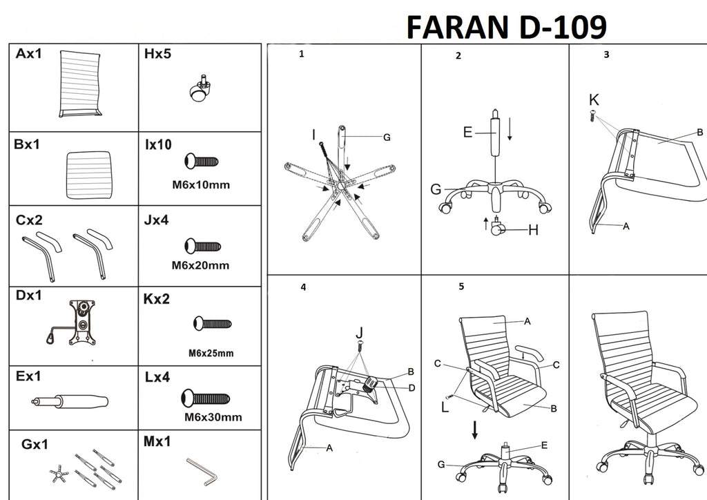 Scaun de birou reglabil FARAN, vedere 6