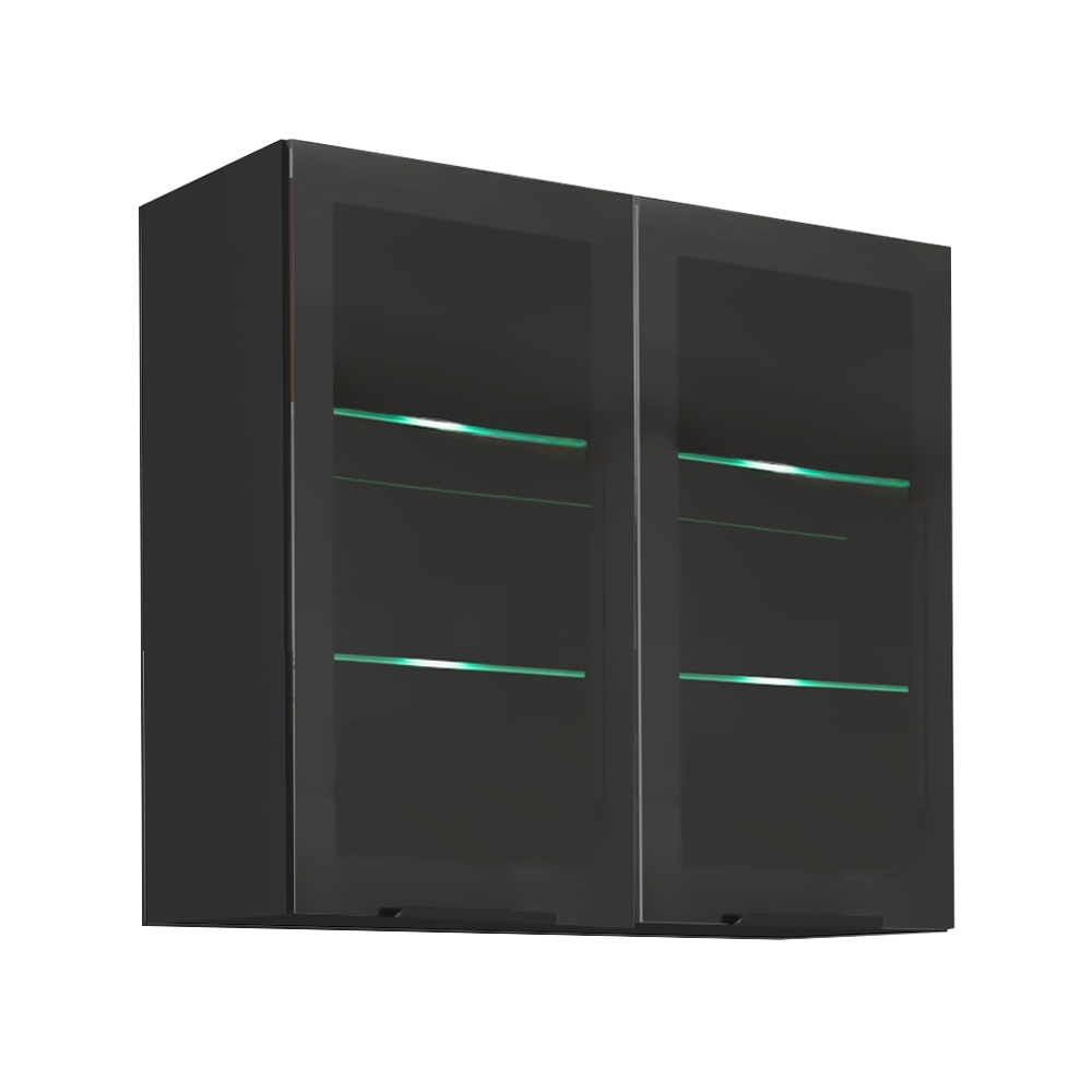 Dulap superior ARAKA/MENZO/SIBER 80 GS-72 2F, negru