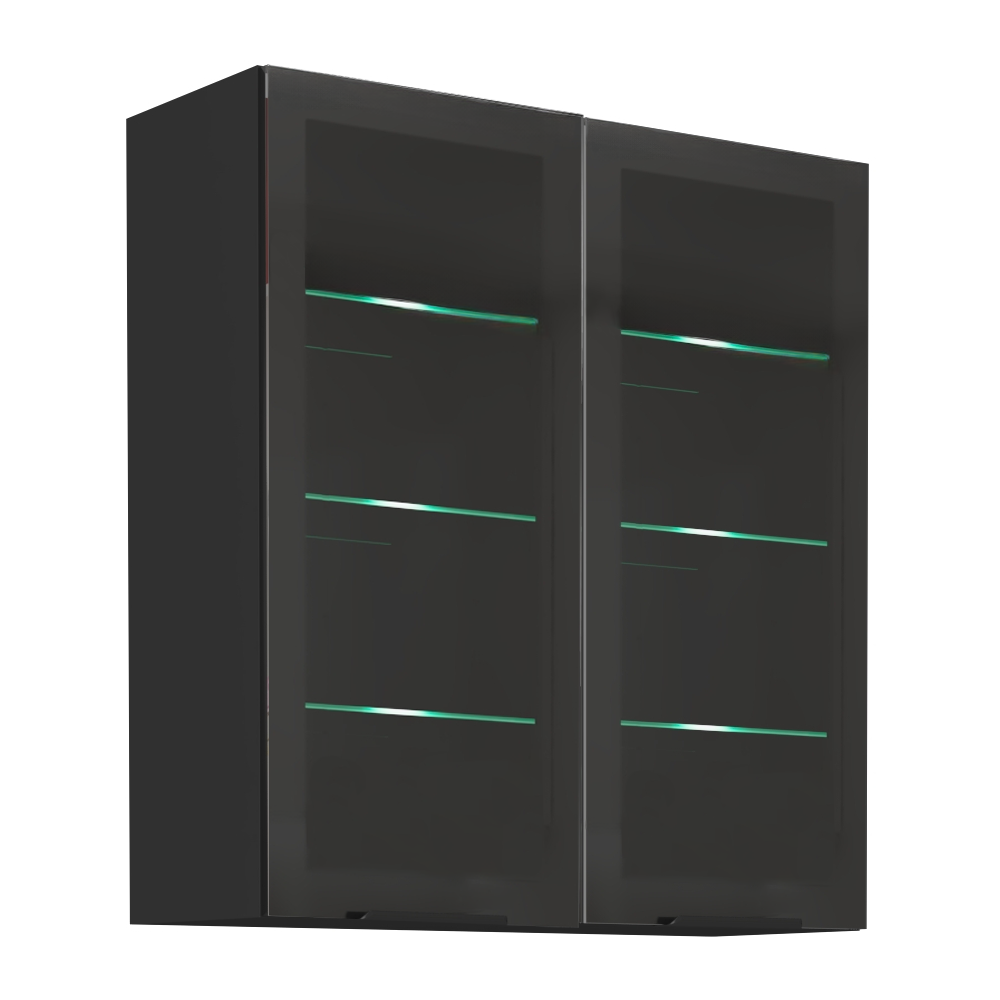 Dulap superior ARAKA/MENZO/SIBER 80 GS-90 2F, negru