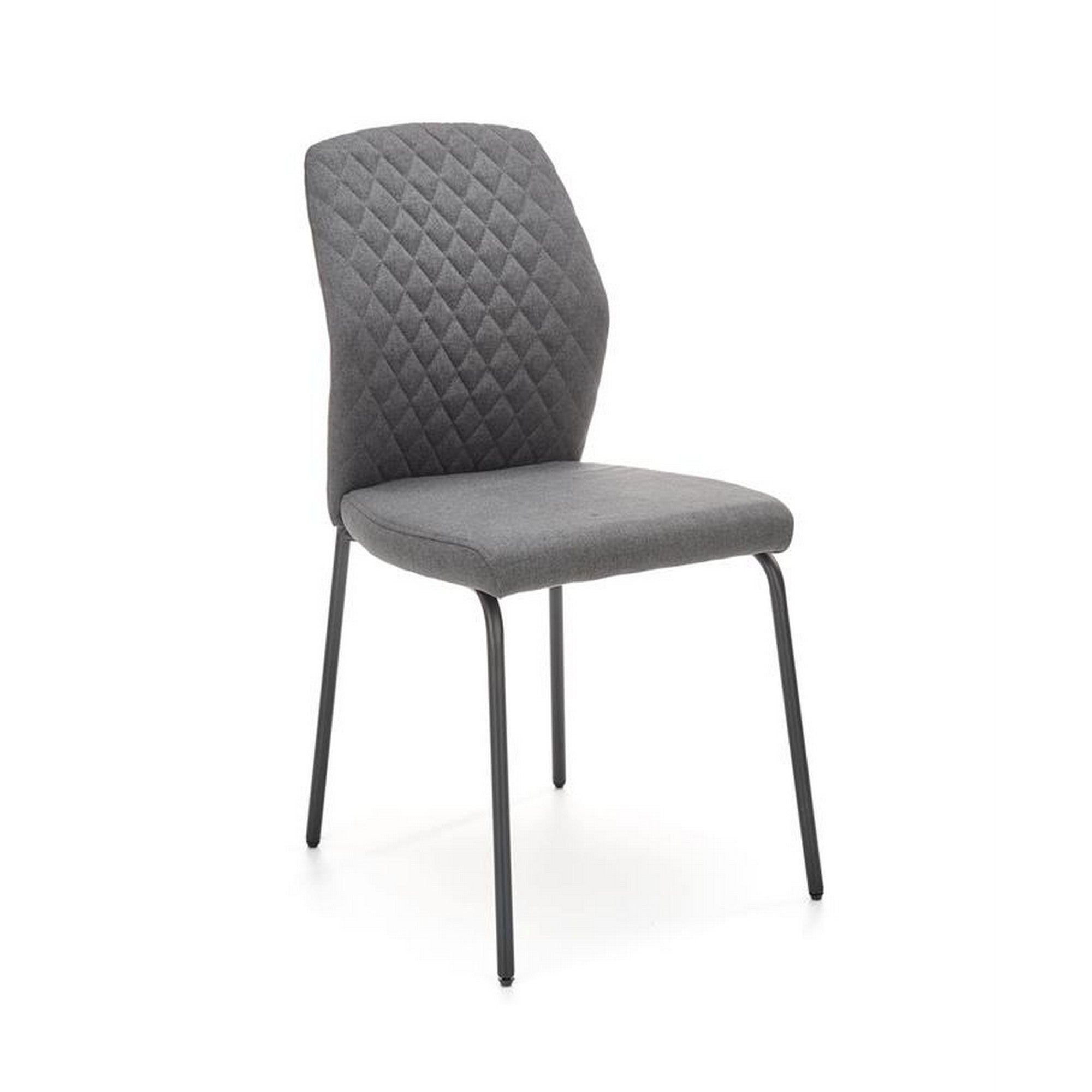 Scaun tapitat K461, gri/negru