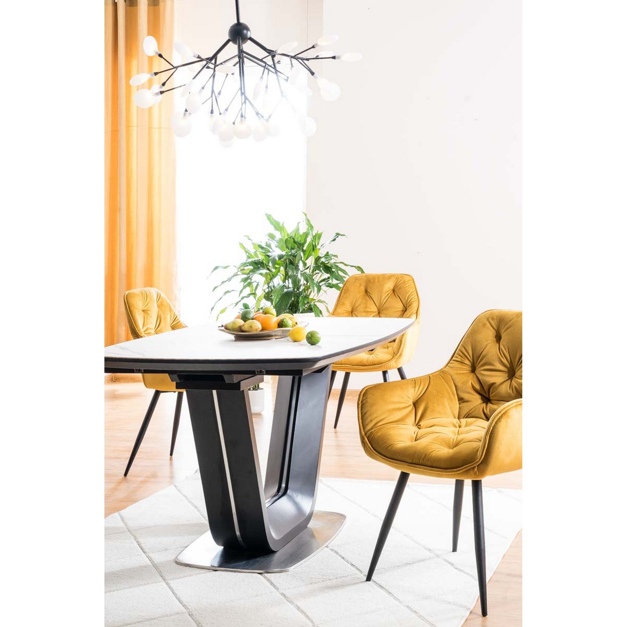 Masa extensibila alb/negru ARMANI, vedere 24