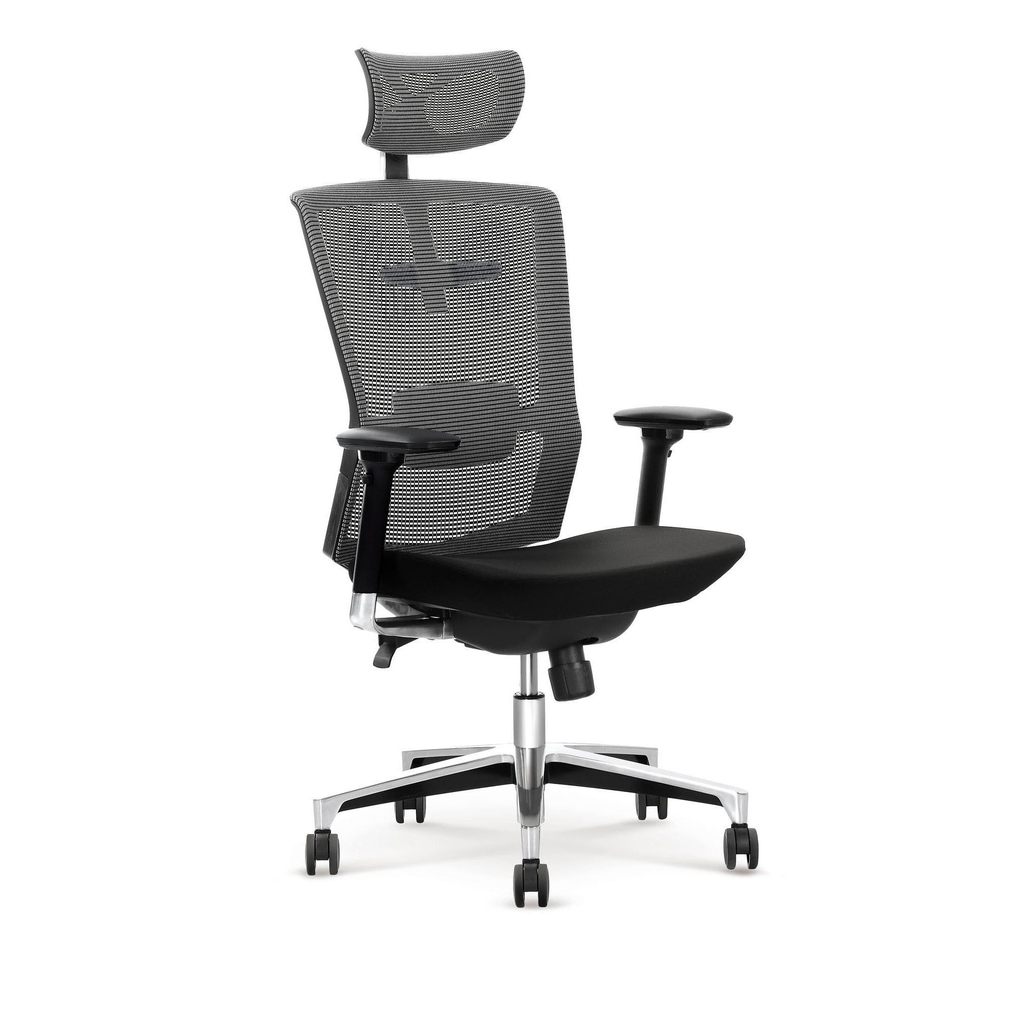Scaun de birou tapitat Ambasador, negru/gri