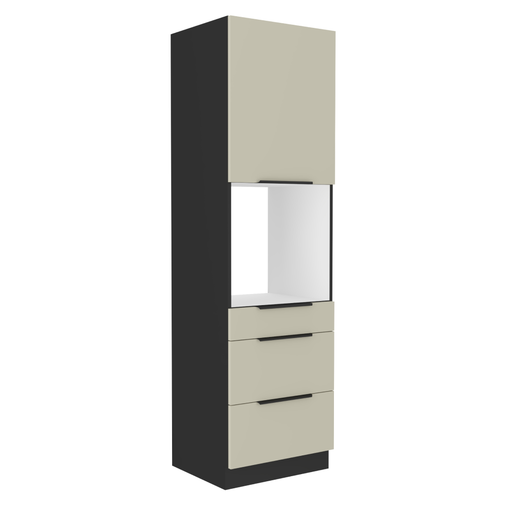 Dulap inalt pentru cuptor incorporabil ARAKA 60 DPS-210 3S1F, casmir/negru