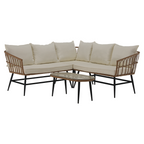 Set de gradina din ratan ARALY, bej/natural/negru