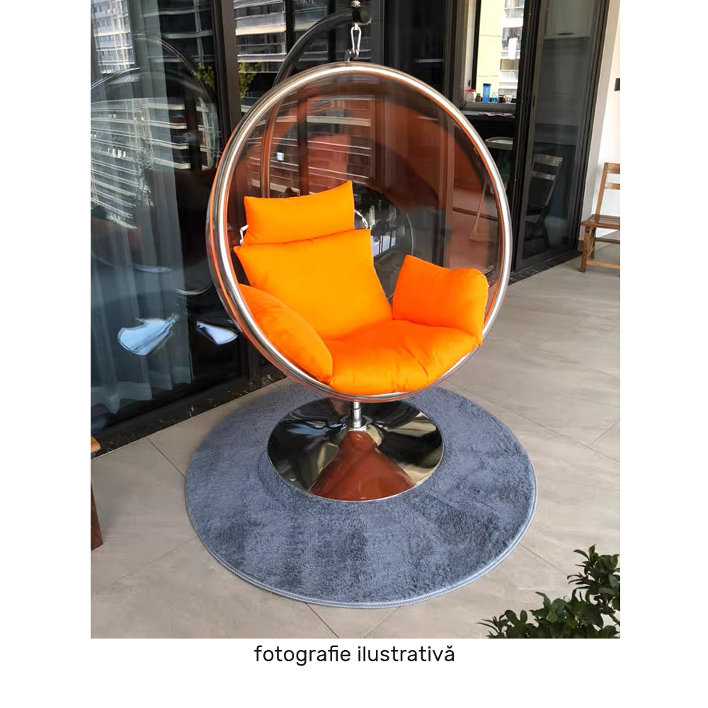 Fotoliu leagan BUBBLE, argintiu / gri