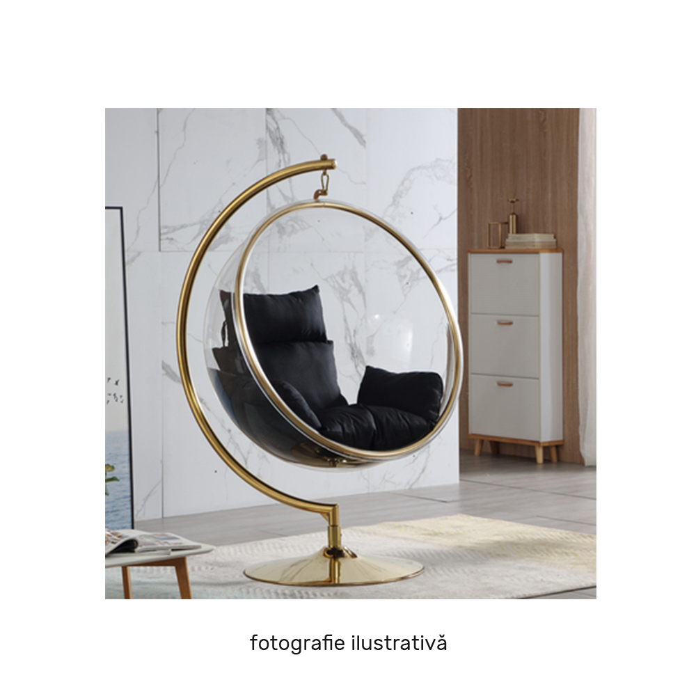 Fotoliu leagan BUBBLE, argintiu / gri
