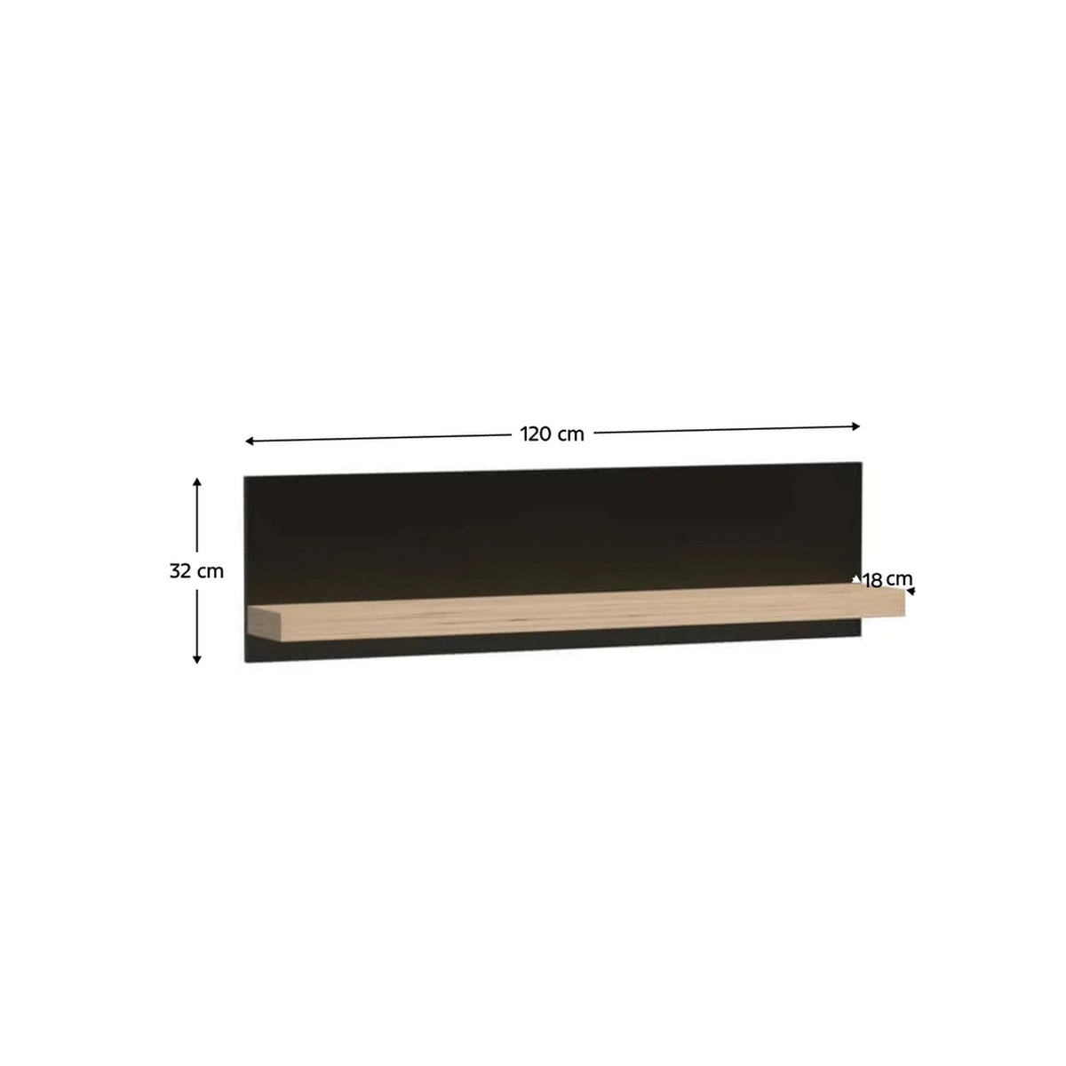 Raft CALI, stejar artisan / negru