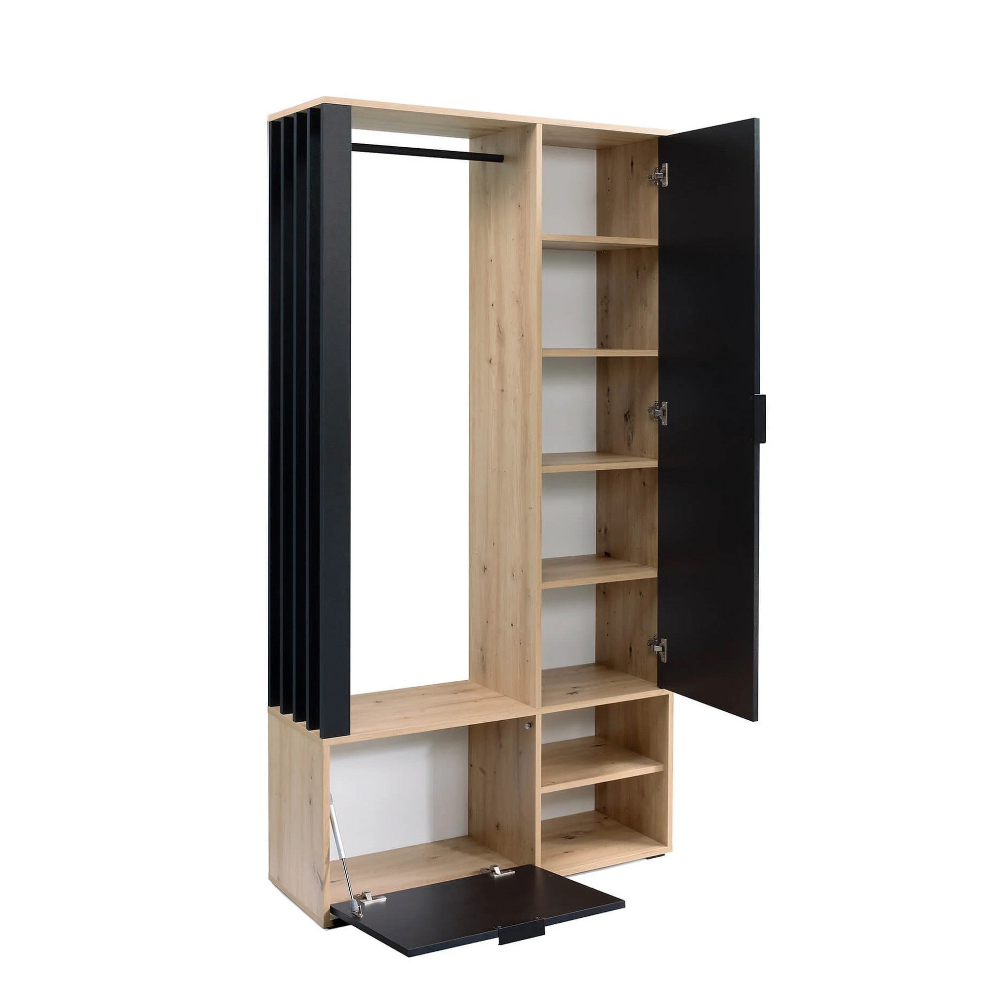 Set hol MILO, stejar atisan / negru