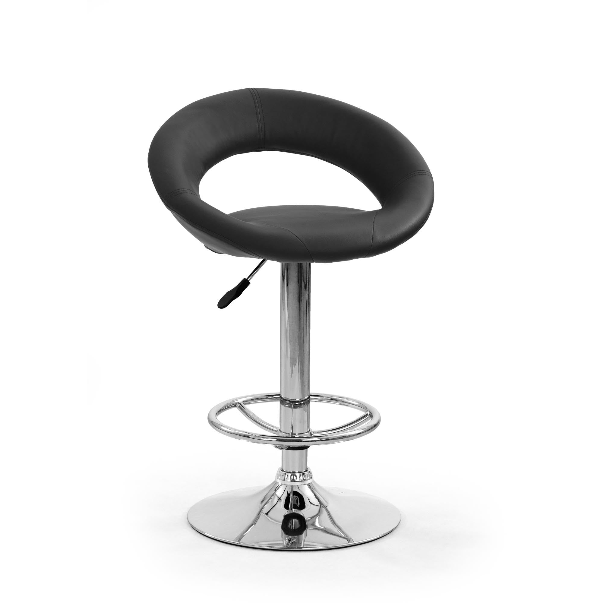 Scaun de bar tapitat cromate negre H15