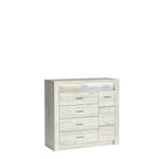 Comoda INDIANAPOLIS, stejar craft alb