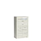 Comoda INDIANAPOLIS, stejar craft alb
