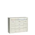 Comoda INDIANAPOLIS, stejar craft alb