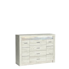 Comoda INDIANAPOLIS, stejar craft alb