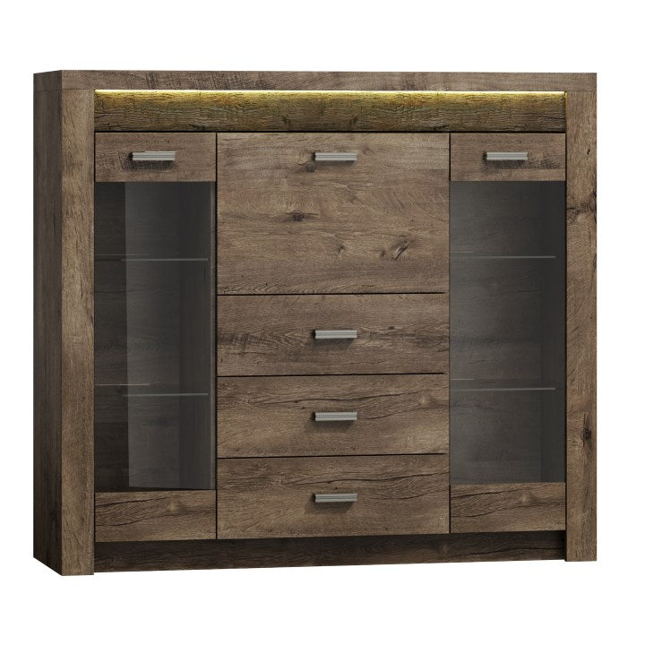 Comoda cu vitrina INFINITY 08, frasin inchis