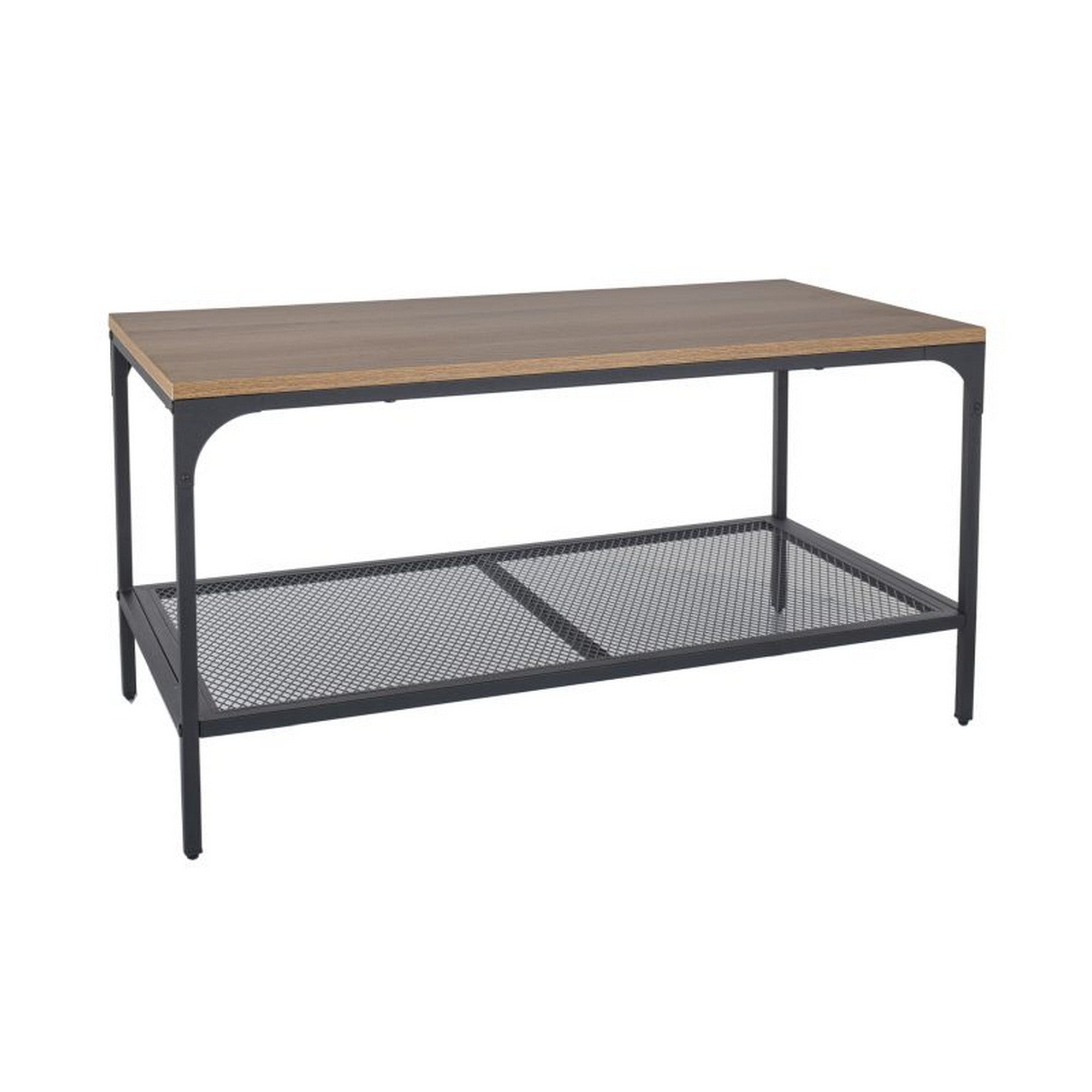 Masuta LEX L, stejar/negru, PAL laminat/metal, 90x45x45 cm