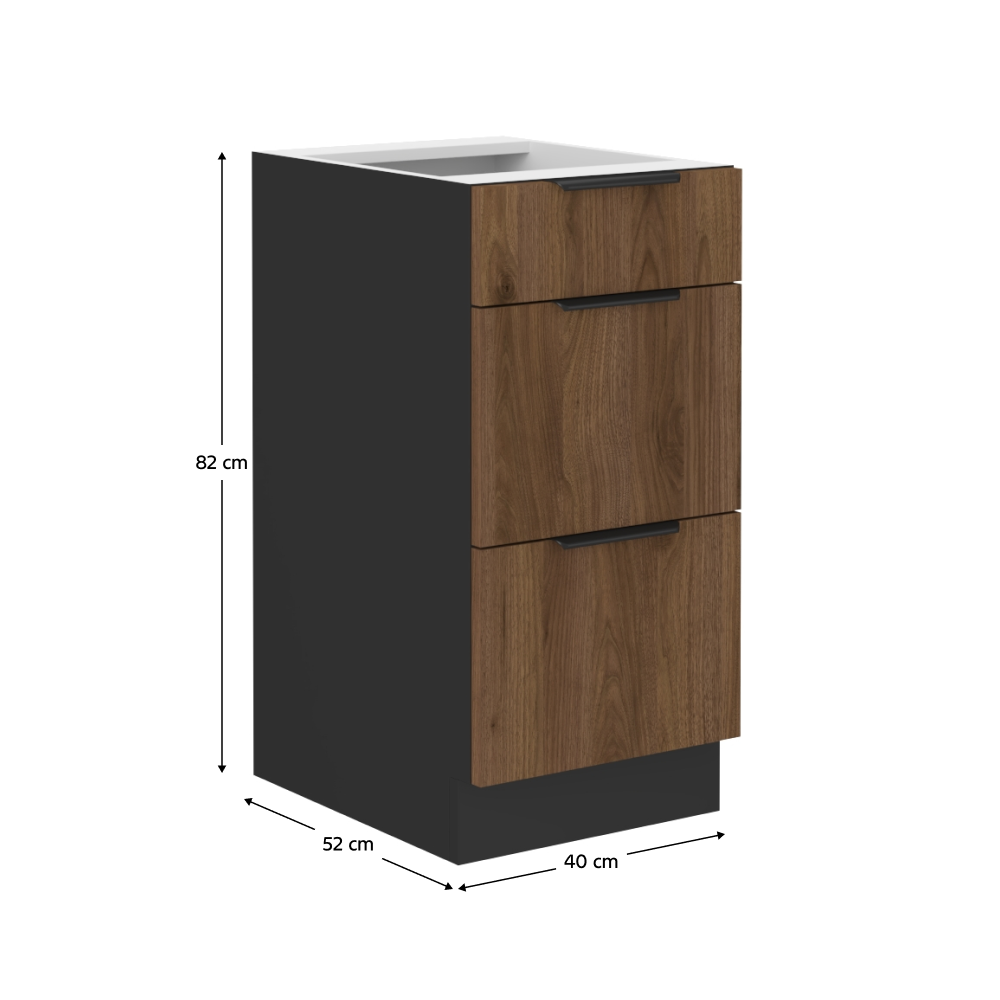 Dulap bucatarie modular MENZO 40 D 3S BB, vedere 3