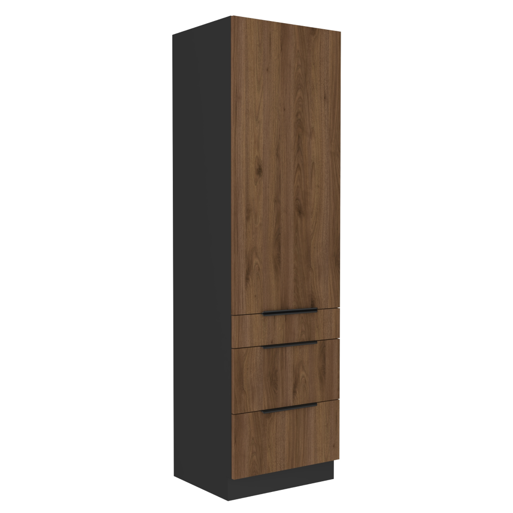Dulap inalt MENZO 60 DKS-210 3S1F, nuc okapi/negru
