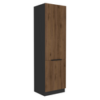 Dulap pentru frigider incorporabil MENZO 60 LO-210 2F, nuc okapi/negru