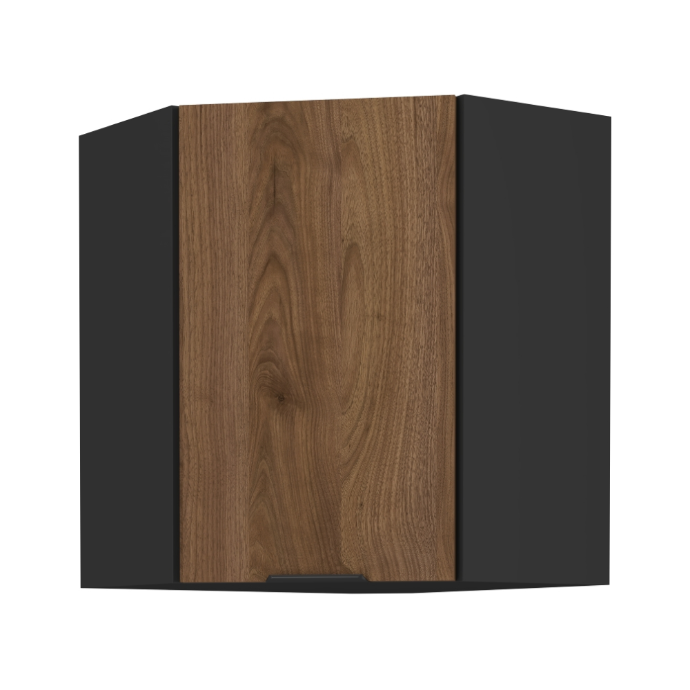 Dulap de colt superior MENZO 60x60 GN-72 1F, nuc okapi/negru