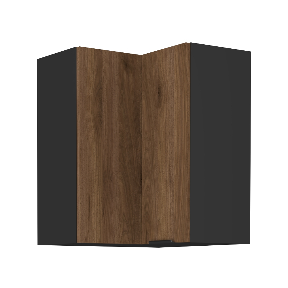 Dulap de colt superior MENZO 60x60 GN-72 2F, nuc okapi/negru