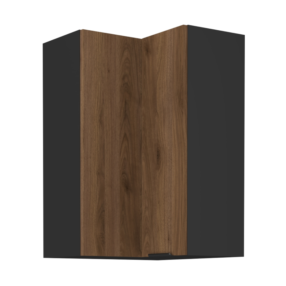 Dulap de colt superior MENZO 60x60 GN-90 2F, nuc okapi/negru