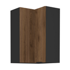 Dulap de colt superior MENZO 60x60 GN-90 2F, nuc okapi/negru