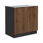 Dulap inferior MENZO 80 D 2F BB, nuc okapi/negru