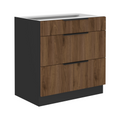 Dulap inferior MENZO 80 D 3S BB, nuc okapi/negru