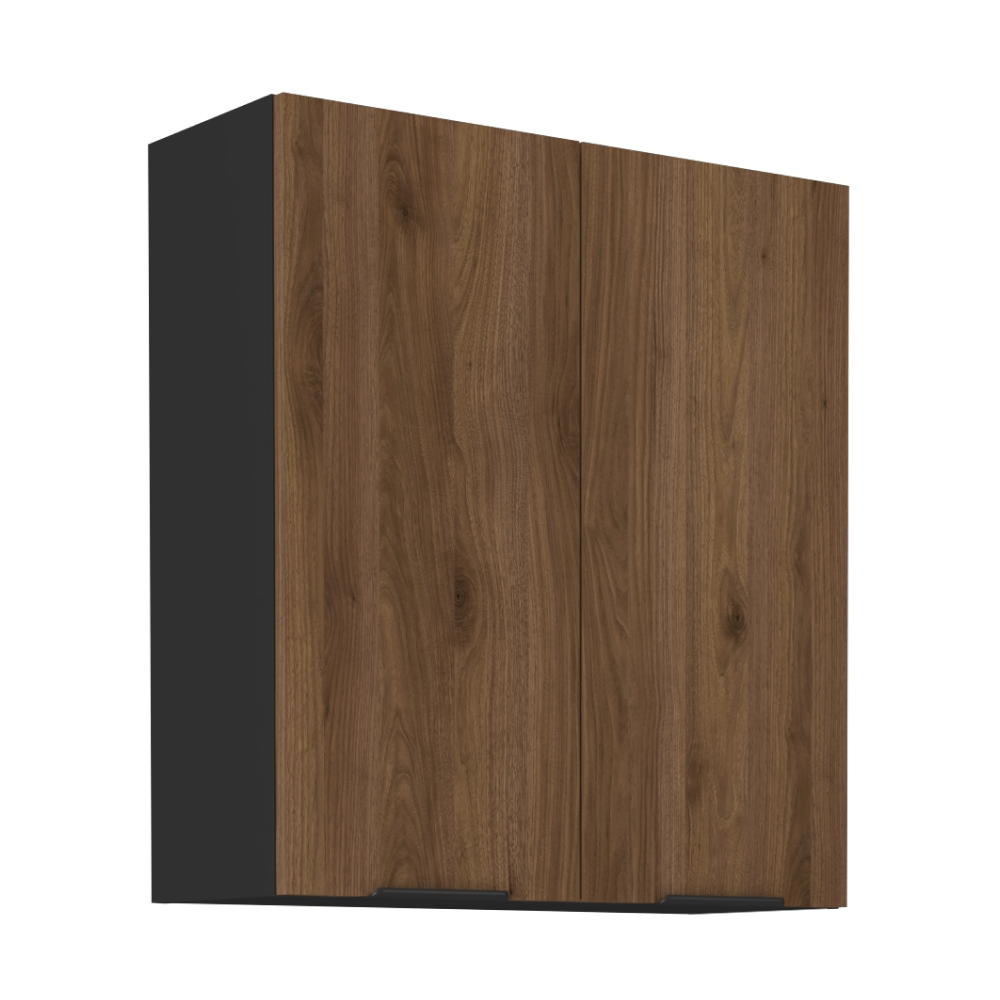 Dulap superior MENZO 80 G-90 2F, nuc okapi/negru